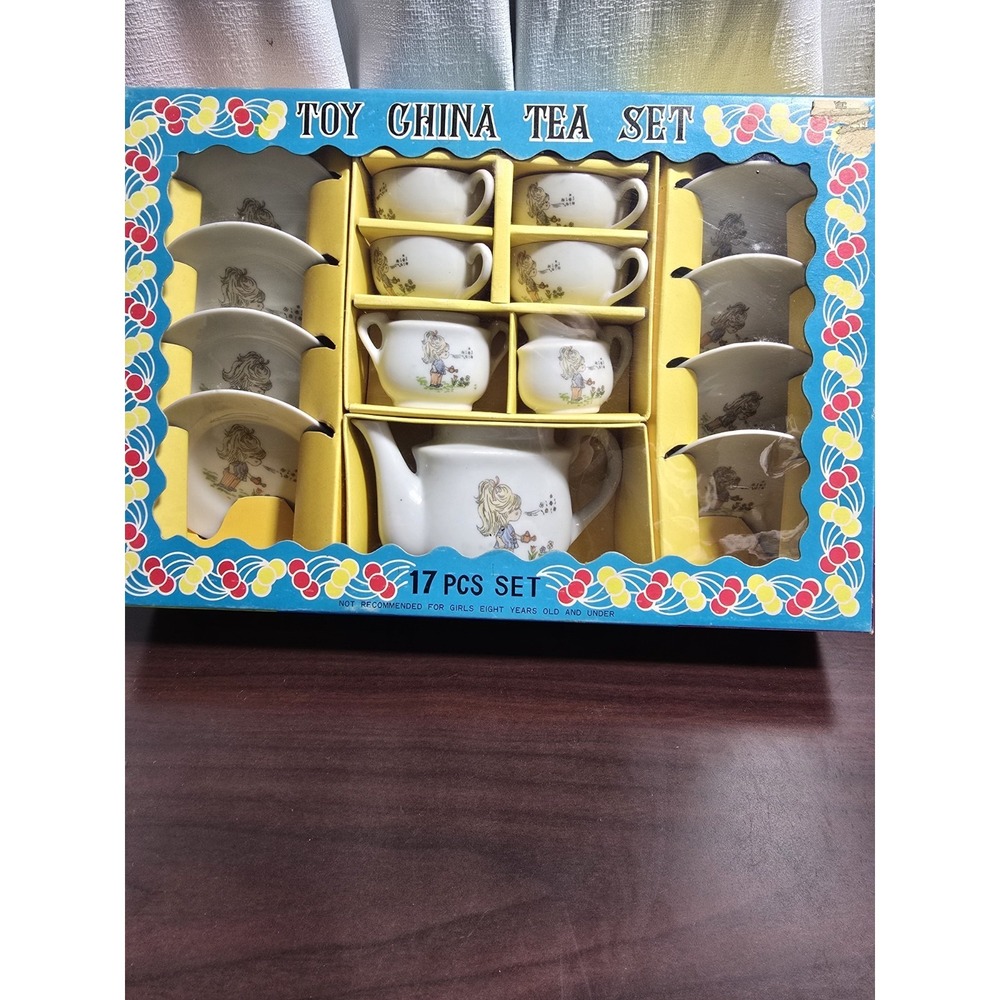 Vintage  Miniature Porcelain China Tea Set - Made for McCrory's "5 & Dime" Store